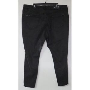 Chic Denim Black Jeans Size 22 Harley‎ High Rise Skinny Rip Knee Black Womens